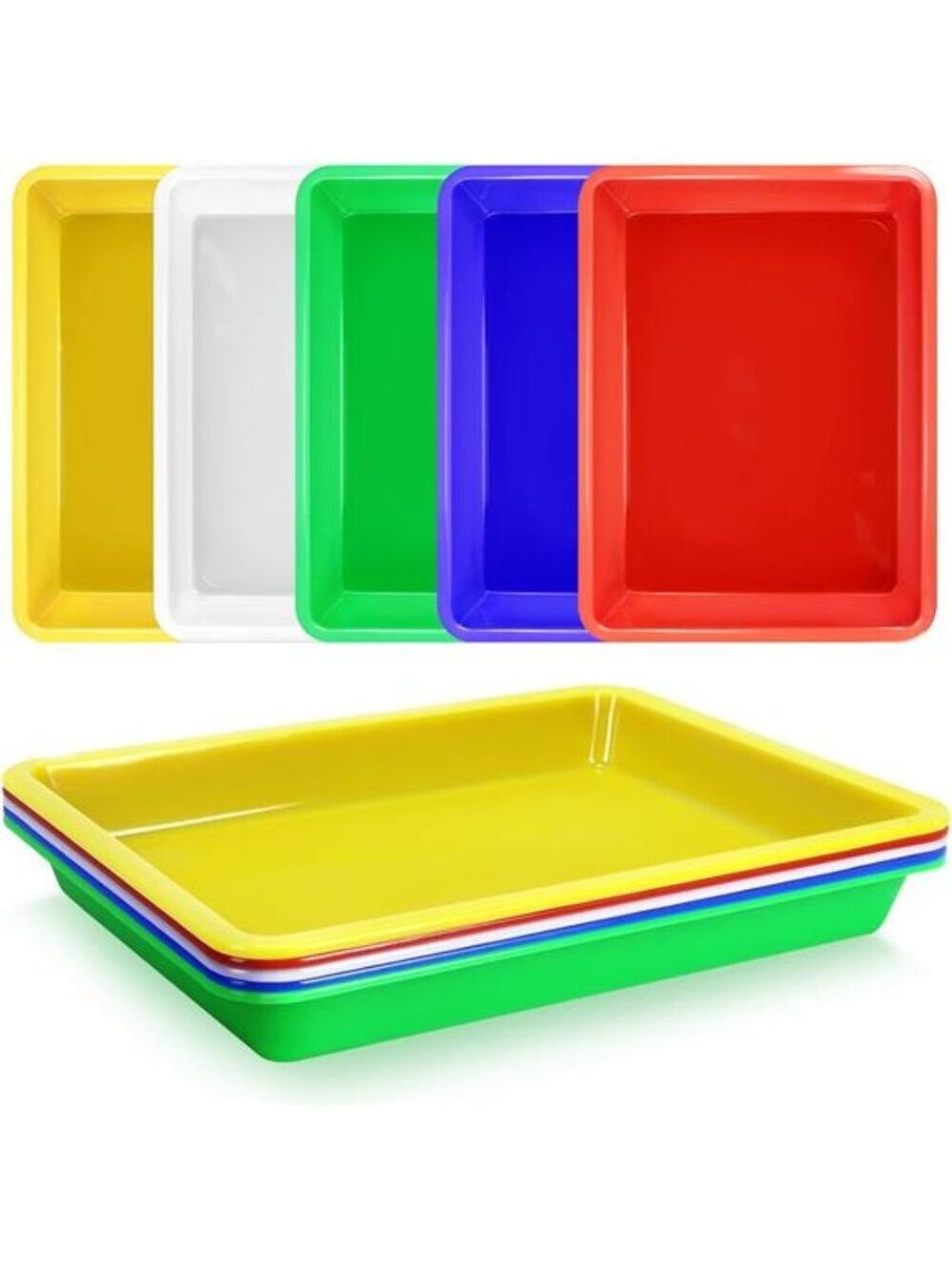 5 Pack Art Trays Multicolor Plastic Craft Organizer Tray Kids DIY Painting Suppl